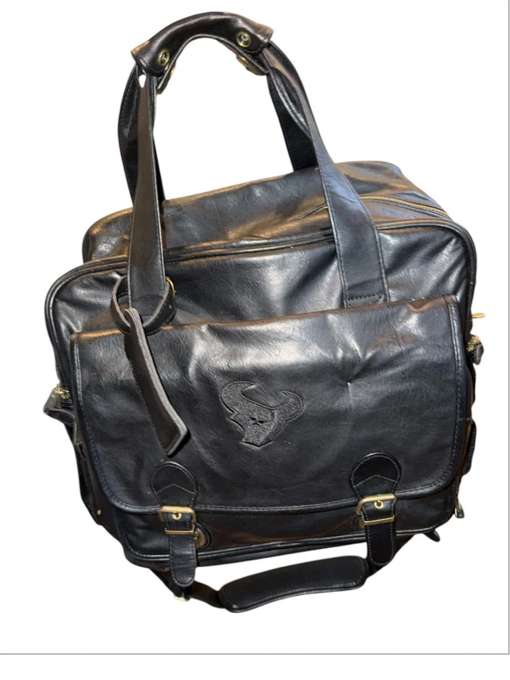Houston Texans Season Pass Holder Travel Bag Black Weekender Duffel Plaid